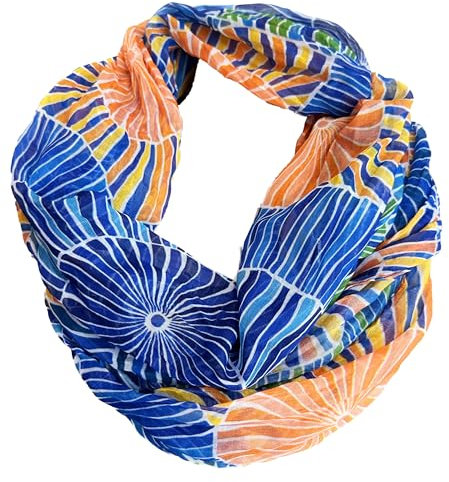 J26 Streifen Seide Glitzer Gold Fäden Sommer Frühling Loop Verlauf Regenbogen Rainbow Silk Uni Rundschal Schlauchschal Stola Schal leicht (B Orange)