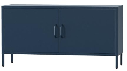Jan Nowak TV Lowboard TV Schrank Fernsehschrank Metall 115x59,5x40 cm | Fernsehtisch, TV Board mit Türen, Stauraum, Industrial Loft Design für Wohnzimmer, Schlafzimmer, Fernseher und Zubehör