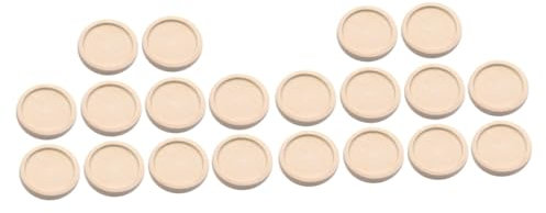 SEWACC 100 Stk Anhänger Tabletts Schmuckzubehör Retro-Anhänger-Rohlinge Anhängerbasis runder leerer Anhänger leere Hängetabletts Schmuck Tabletts runder Bastelsockel Basen Bambus Khaki