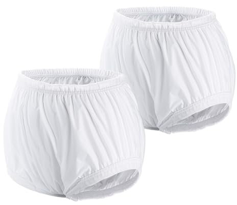 Carer 2 Stück Inkontinenz-Auslaufsichere Unterwäsche für Erwachsene Plastik-Windelhülle Waschbare Wiederverwendbare Wasserdichte Inkontinenzunterwäsche Unisex Weiß Größe XXL