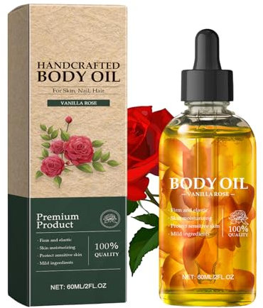 Vanille-Rosen-Körperöl, Hagebuttenöl, Badeöle für Frauen, Hagebuttenöl für das Gesicht, Rosenöl für das Haar, Körperöl nach dem Duschen, natürliche Feuchtigkeitsspendende Vanille, Nägel (1pcs)