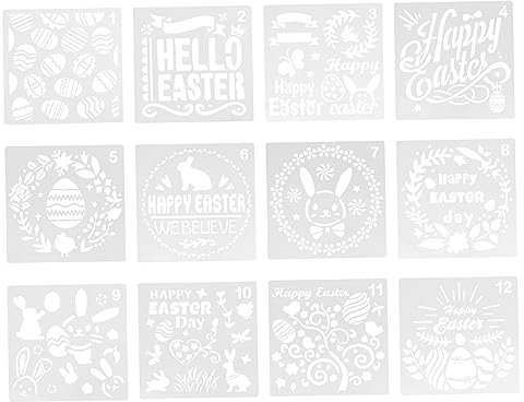 Holibanna 12blätter Teiliges Set Wiederverwendbarer Malvorlagen Für Ostern Kreative Schablonen Für -dekorationen Bastelprojekte Und Festivals Für Familienaktivitäten Und Kunsthandwerk