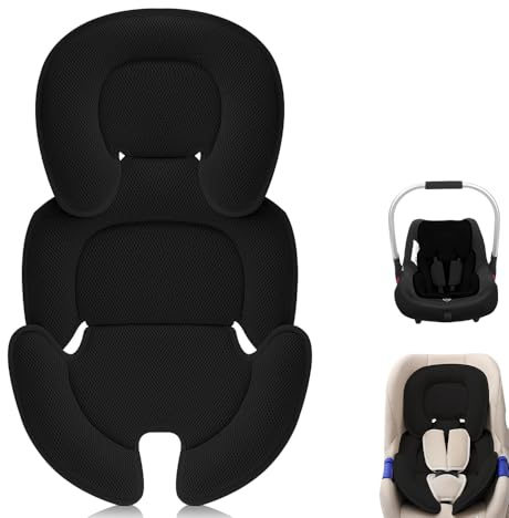 AVCXEC Riduttore Passeggino Universale, Generico Riduttore Sedile Per Passeggino, Riduttore per Ovetto, Riduttore Ovetto, Comodo e Traspirante, per Sostegno Corpo e Testa (Nero)