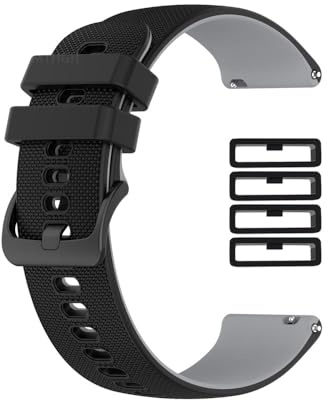 MTHGH 20 mm Cinturino per smartwatch con chiusura rapida + 4 anelli di fissaggio, Fascia per Samsung Active 2, Bracciali di ricambio in morbido silicone per Samsung Gear S3/S4
