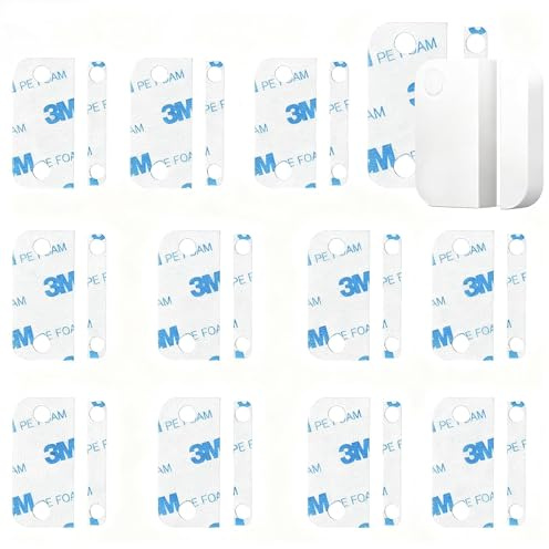aiyraa 24 cuscinetti adesivi per sensore di contatto per allarme (seconda generazione) | Forte tenuta, compatibile con sistema di sicurezza per porte e finestre, nastro adesivo di ricambio