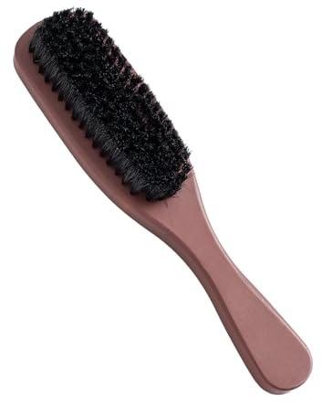 Cepillo para Barba de Cerdas de Jabalí para Hombre, Desenredante, Alisador y Antiestático, Mango de Madera Natural, Accesorio Ideal para el Cuidado y Regalo Masculino