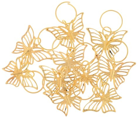 DECOMELODY 12 Stück Dreadlocks Haarschmuck Schmetterlings Haarmanschetten aus Eisen Vielseitige Haarspangen für Frauen und Teenager Reggae Inspirierte Zopf Accessoires für Alltag