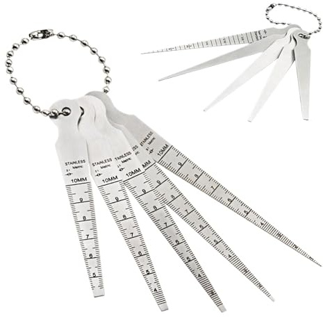 Calibre cónico Juego de 6 galgas cónicas acero inoxidable con escala apertura 0 mm a 7 Galga espesores cuña Regla medición for inspección agujeros(Color 9)