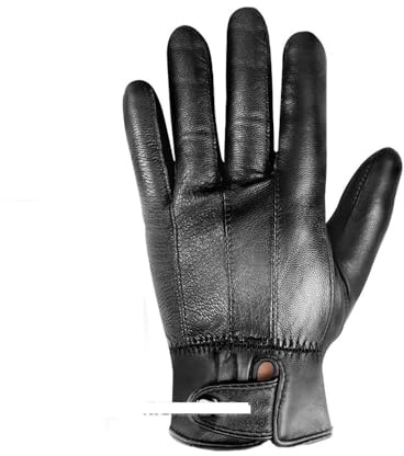 Vinterhandske herr vattentäta fårläder vinter motorcykelhandskar, varma körhandskar fleece för män och kvinnor, cykling, Fleece Lined, one size
