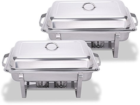 stainless steel twin pack chafing dishes 8.5 litre.