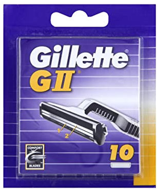 Gillette GII Rasierklingen für Rasierer, 10 Ersatzklingen für Nassrasierer Herren mit doppelten Klingen