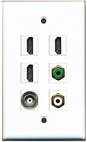 RiteAV – 3 HDMI 1 puerto RCA blanco 1 Puerto RCA verde 1 Puerto BNC placa de pared