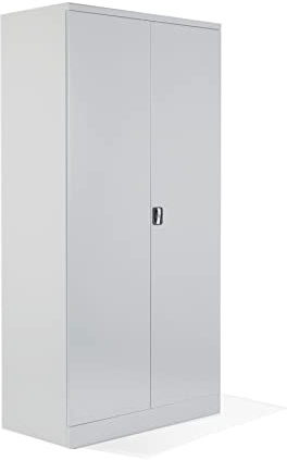 Schrank & Stuhl XXL Werkzeugschrank – Werkstattschrank mit 4 höhenverstellbaren Fachböden, Stahlschrank für Werkzeuge, 195 x 92 x 60 cm (H x B x T), Grau