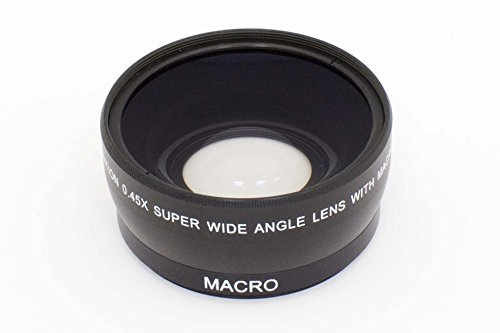 vhbw lentille de réduction Grand Angle Filetage Objectif 58mm, Coefficient 0,45x pour Panasonic Lumix Vario 14-140 mm 3.5-5.6 Asph Power OIS.