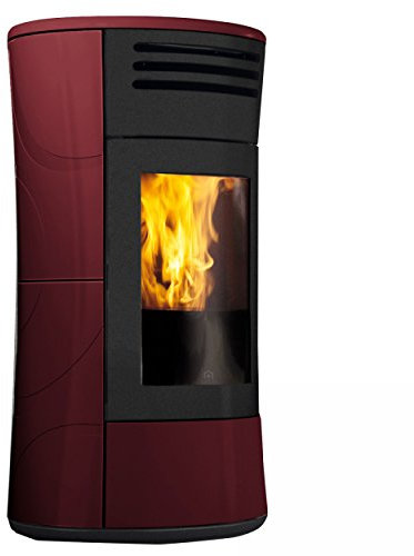 TERMOSTUFA AA PELLET CHERIE UP H CERAMICA BORDEAUX EDILKAMIN