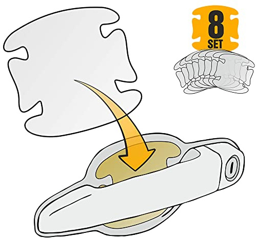 LACKSCHUTZSHOP Universal Lackschutz für Auto-Griffschale/Griffmulde - Türgriff Schutz - Selbstklebende Folie - 6-Teilig - Transparent - 85x84mm