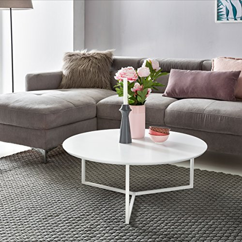 KADIMA Design Couchtisch MDF Holz weiß matt Wohnzimmertisch Loungetisch Kaffeetisch