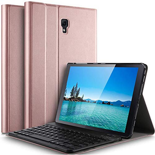 Claelech - Custodia per tastiera Galaxy Tab A 10.5 (QWERTY), tastiera wireless Bluetooth rimovibile, funzione di supporto, colore: Oro rosa