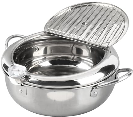 HEEPDD Poêle à Frire Profonde, poêle à Frites Friteuse Tempura Friteuse avec Japonais et cuisinière à Induction Compatible(l)