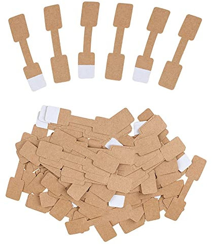 Niaciswe Quadrate Preisschilder 400 Stück: Klein, Braun, Selbstklebend, Kraftpapier, Preisetiketten, Display Karten, Schmucketiketten, Klebeetiketten