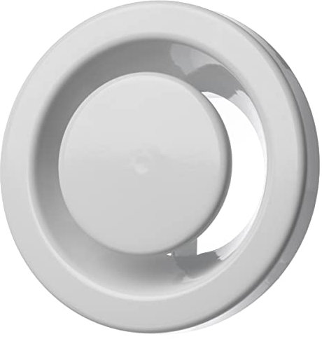Ø 80mm Bianco Diffusore di Scarico in Metallo - Valvola a Disco Regolabile - Con clip a molla - Rotonda Griglia di Ventilazione