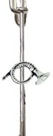 C22 Jagdhorn auf einem 6,35 cm Kiltnadel, Schal, Brosche mit englischem Zinn-Emblem
