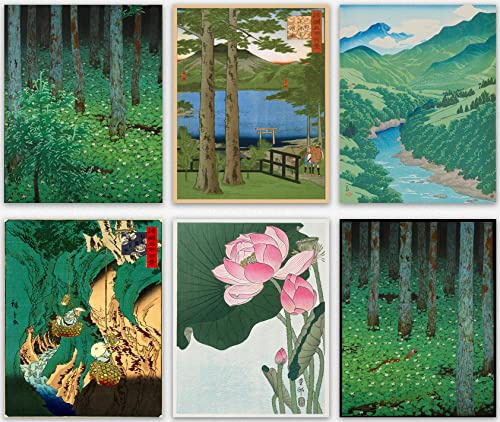 Japanese Decor Woodblock Nature Poster Unframed Artwork for Walls (8x10)