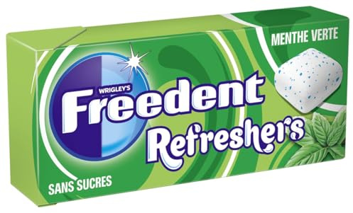 FREEDENT REFRESHERS - Chewing-gum sans sucre - Saveur menthe verte - 8 rouleaux (L'emballage peut varier)