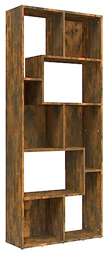 vidaXL Bücherregal, Bücherschrank mit viel Stauraum, Standregal für Schlafzimmer Wohnzimmer Büro, Büroregal Aktenregal Regal, Räuchereiche