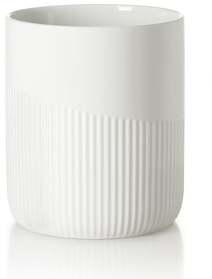 Onniyor Ceramic Kitchen Utensil Holder, 7 Large Stable Utensil Crock, Cooking Utensil Organizer for Counter, Kitchen Decor, spoon holder for countertop, Dishwasher Safe, White