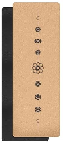 SANDFELD Yogamatte Kork mit Tragegurt rutschfest Chakra Fitnessmatte für Yoga Pilates Meditation Fitness Gymnastik Training Yogamat