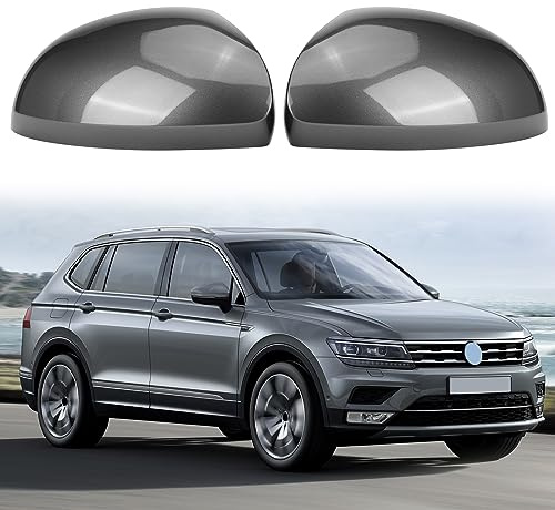 Auto Spiegelkappen, 1 Paar Auto Tür Außenspiegelkappe Rückspiegelkappe Seitenspiegel Abdeckungen Kompatibel mit Volkswagen Tiguan 2010–2016 Yeti 2009-2017 Sharan 2011-2019 Alhambra 2011–2019