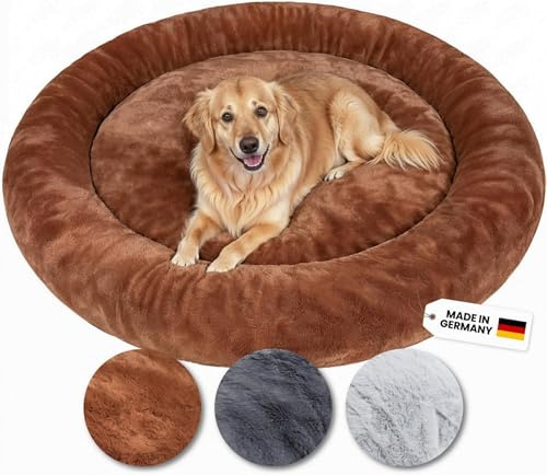 Wahre Tierliebe Orthopädisches Hundebett Deluxe für Kleine bis Große Hunde - Made in Germany - Waschbar & Formstabil - Flauschiges Hundekörbchen mit Hohem Rand für Sicherheit & Geborgenheit
