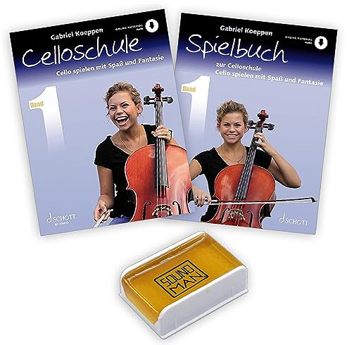 Celloschule 1 + Spielbuch 1 | Cello spielen mit Spaß und Fantasie Band 1 | Gabriel Koeppen | ED20841D + ED20844D | Cello Schule | ISBN 9783795724481 + 9783795721947 | Soundman Kolophonium