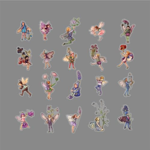 ZXMNBH PET Stickers for Scrapbooking Kit Lilac Elf Aesthetic Paper Diary Planner Junk Journaling Decorative Supplies 20 Pcs/Pack