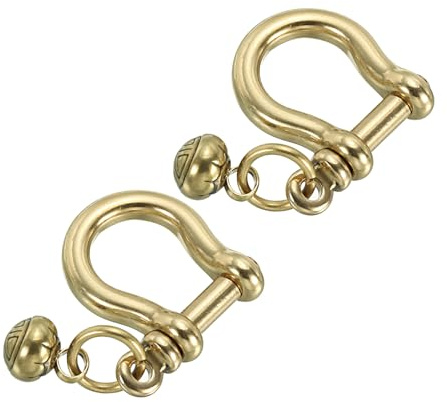PATIKIL D-Ring Schäkel, 2 Stück 5/16 Zoll Innenbreite Massivmessing U-Form Kleine Schäkel für DIY Lederhandwerk Ersatz