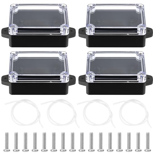 vattentäta kopplingsdosor, projektlåda elektronisk, plastprojekt kopplingsbox elbox (svart transparent, 83 x 58 x 33 MM)