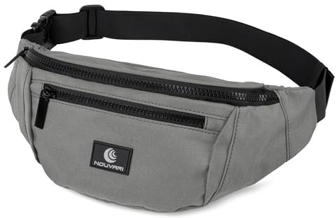 Bauchtasche für Damen und Herren Schwarz Hüfttasche für Festival, Camping & Sport Unisex Wasserabweisende Hip Bag für Reisen, Outdoor & Wandern (Carbon-Grau)