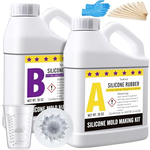 Silikonform Herstellungs Kit - Elastisches Flüssiges Silikonkautschuk zur Herstellung von Silikonformen, Gießen - Schnellhärtendes Transparentes 18A-Formsilikon für DIY-Harzformen (76oz)
