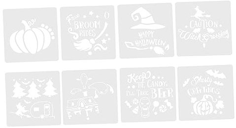 TEHAUX 24pcs Decorative Drawing Stencils for Halloween Reusable Pet Material Craft Templates for Painting Projects