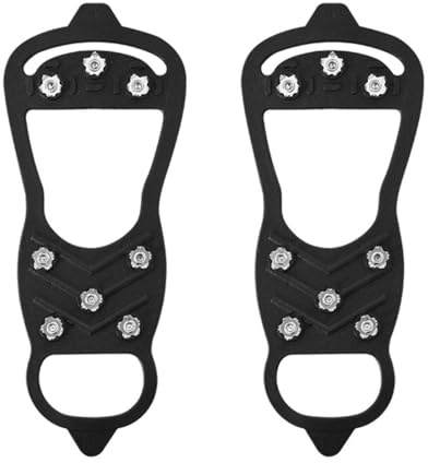 EIHI Steigeisen für Bergschuhe mit 11 Zähne Verdickte Schuhkrallen aus Edelstahl Anti-Rutsch Schuhspikes für Wandern Trail Running Trekking Winter Outdoor