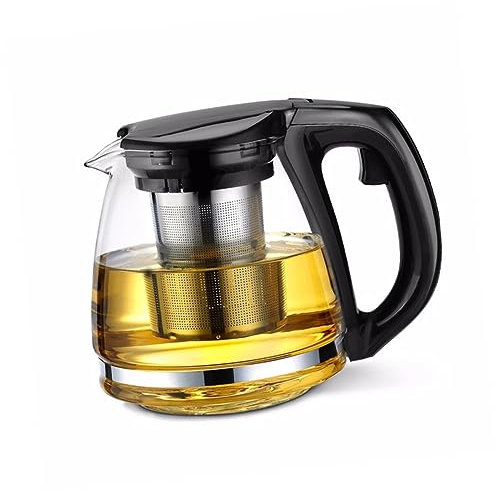 Garneck 1100 Ml Hitzebeständig Mit Teesieb Borosilikat Schwarz Für Den Einsatz Zu Hause Im Freien