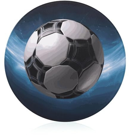 Tempered Glass Cutting Board,Soccer Ball Printed Kitchen Cutting Board 7.9x 7.9Inches Round Non-Slip Cutting Board Non-Scratch Heat Resistant Dinning Chopping Block