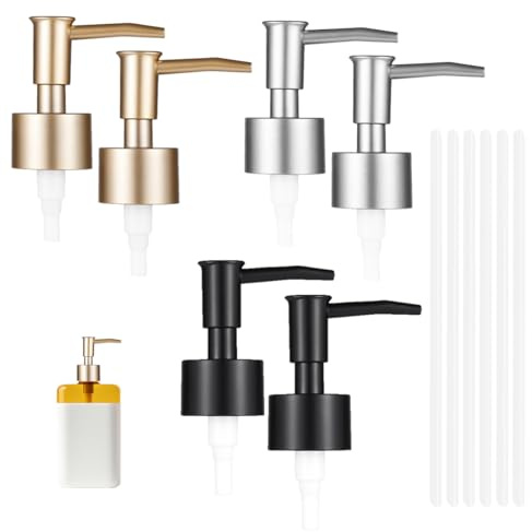 6 Pezzi Pompa di Ricambio Erogatore con Tubo da 15 cm per Collo 28 mm | Pompa Dispenser in Plastica, Beccuccio Dispenser Dosa Sapone per Case, Hotel, Cucine, Bagni