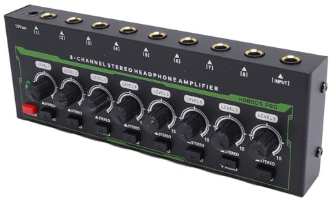 Amplificateur de Casque de Mixage DJ à 8 Canaux, Séparateur de Casque HA800S PRO 1/4 TS, Amplificateur de Mixage de Casque pour Studio (Prise UE)