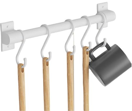 Cammeciso KüChenleiste Mit Haken,Hakenleiste KüChe Ohne Bohren,HäNgeleiste KüChe,Mit Haken,Abnehmbare,Platzsparende,FüR KüChenutensilien,Kochgeschirr,Messerhalter