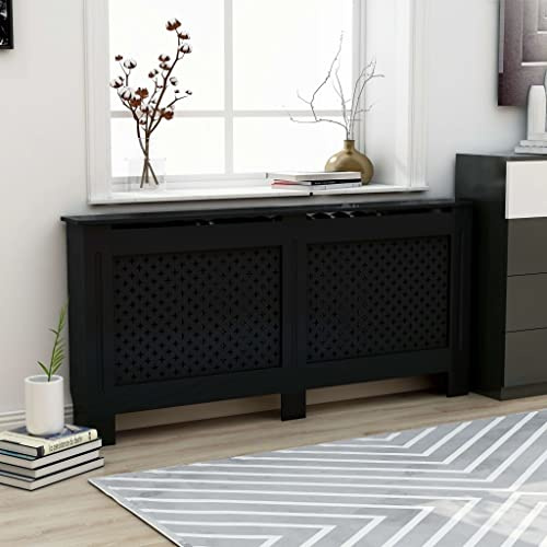 AJJHUUKI Accesorios para electrodomésticos, accesorios de radiador de calefacción, cubierta de radiador, color negro, 172 x 19 x 81,5 cm, MDF