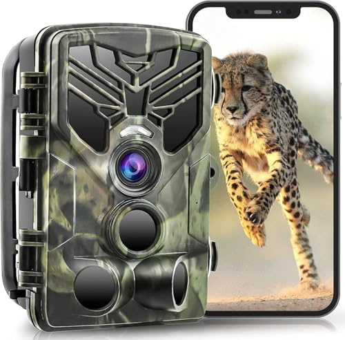 Wildkamera WLAN mit Handyübertragung App 36MP/4K, WiFi Bluetooth Wildtierkamera mit Nachtsicht Bewegungsmelder mit 850nm IR LEDs, Nachtsichtkamera Jagdkamera mit 32G Speicherkarte - WiFi830Pro