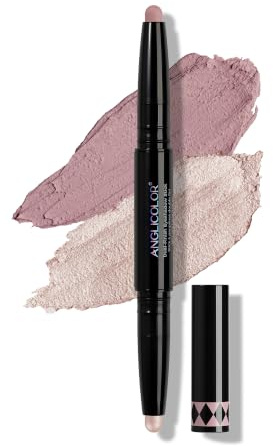 Anglicolor Ombretto Stick Doppia Testa, Lunga Tenuta, Facile da Sfumare | Opaco e Perlato, Eyeshadow Stick Alta Pigmentazione, Texture Liscia, Impermeabile Matita Ombretto Occhi, Trucco Veloce