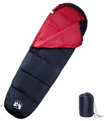 Ordellia Mumie-sovsäck för vuxna 190T polyester, x, med huva och dragkedja, för camping, vandring, vandring, utomhus, tält och övernattning vid grader